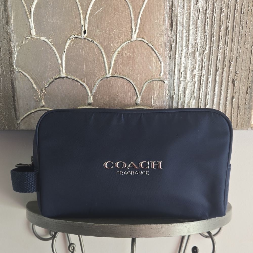 Coach Navy Blue Toiletry Nylon Bag